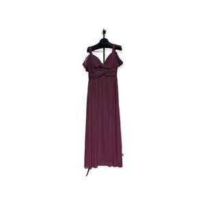 Venus Marron Sheer Cold Shoulder Formal Midi Dress size 14